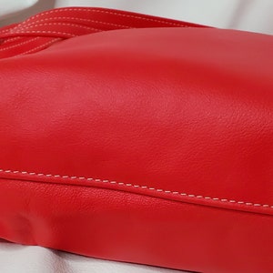 Red leather crossbody bag | Red leather tote bag | Mothers day gift | Gift for mom | Ladies handbag | Fullgrain leather purse | Leather bag image 7