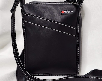 Leather shoulder bag  | Black  leather bag| Black leather crossbody bag | Fullgrain leather handbag | Casual leather bag | Handbag for mom