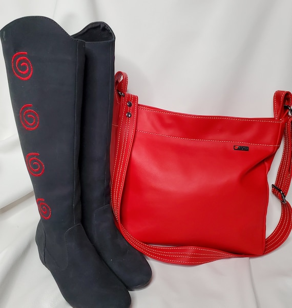 Red leather crossbody bag | Red leather tote bag | Mothers day gift  | Gift for mom | Ladies handbag | Fullgrain leather purse | Leather bag