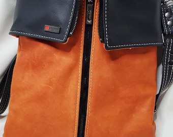 Bolso bandolera reversible / Bolso de piel reversible / Bolso de mano de piel reversible / Bolso dos en uno / Bolso de mujer / Bolso de piel moderno