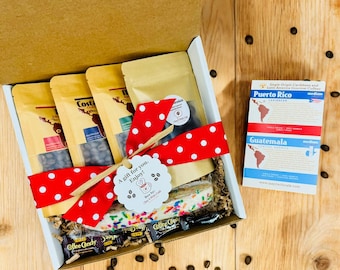 Coffee Sampler Gift Box: Single-Origin Coffees & Treats
