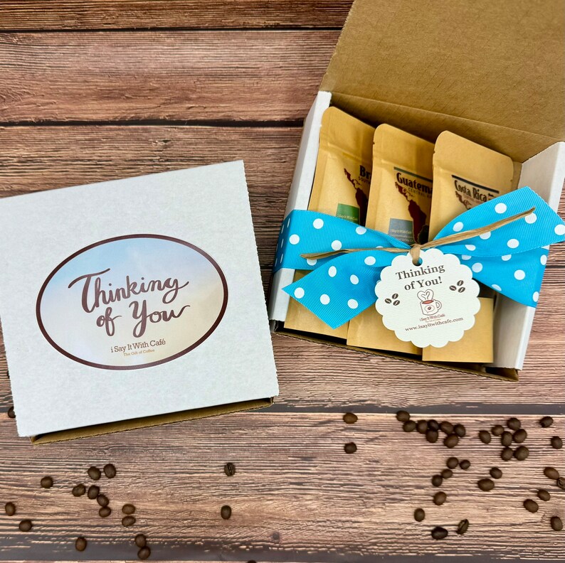 Mini Coffee Sampler, Coffee Sampler Box, Single Origin Coffee Gift Box, Coffee Samples, Small Gift Box, Coffee Lover Gift image 3