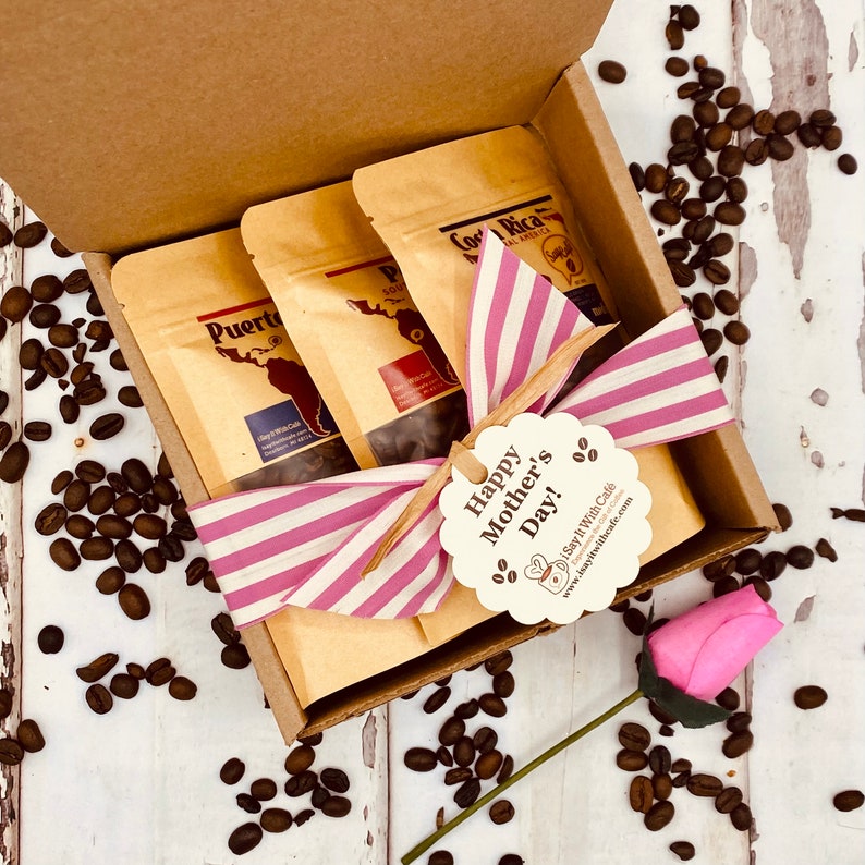 Mini Coffee Sampler, Coffee Sampler Box, Single Origin Coffee Gift Box, Coffee Samples, Small Gift Box, Coffee Lover Gift image 1