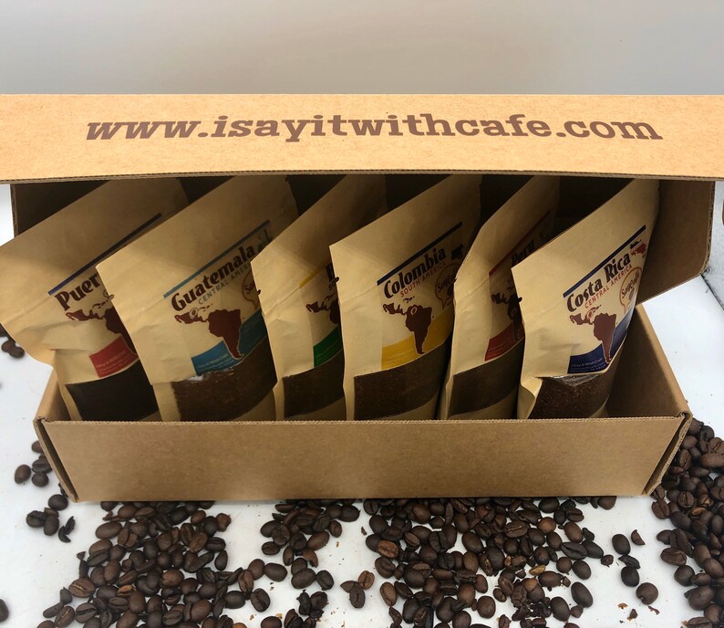 Coffee Sampler Six Gourmet Single Origin Caribbean and Latin Etsy