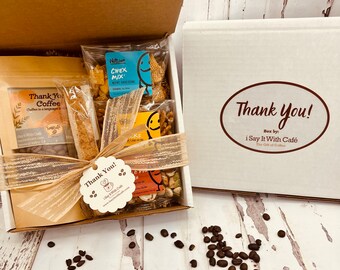 Thank You Coffee Care Package, Coffee and Treats Gift Box, Thank You Custom Coffee Gift Box, Thank You Gift