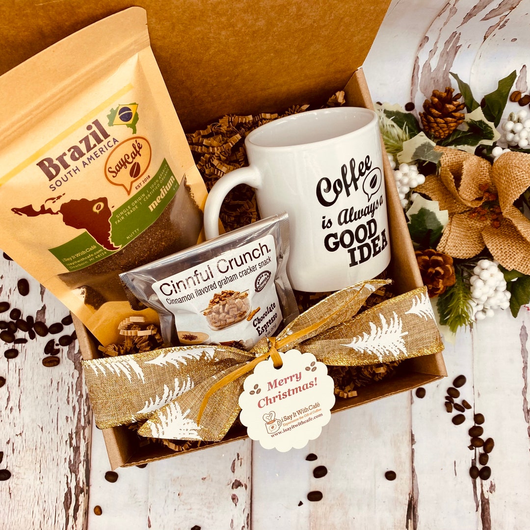 Coffee Lover Gift Box, Coffee Mug Gift Box, Coffee Holiday Gift, Coffee Box With a Mug, Cute