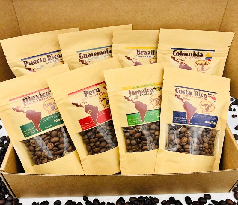 Deluxe Coffee Sampler Box Coffee Gift Box with Eight 1/8