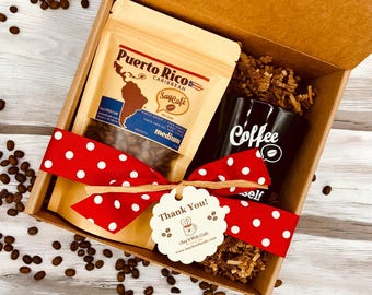 Coffee Lover Gift Set: Single-Origin Coffee & Mug with Optional Treat