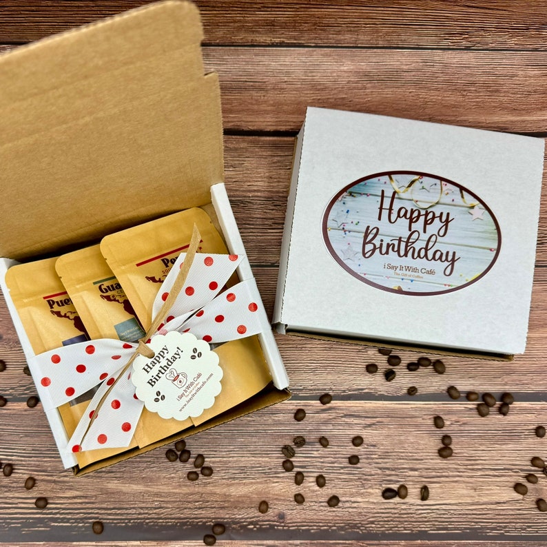 Mini Coffee Sampler, Coffee Sampler Box, Single Origin Coffee Gift Box, Coffee Samples, Small Gift Box, Coffee Lover Gift image 2