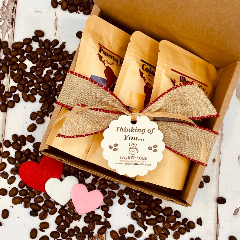 Mini Coffee Sampler, Coffee Sampler Box, Single Origin Coffee Gift Box, Coffee Samples, Small Gift Box, Coffee Lover Gift image 9