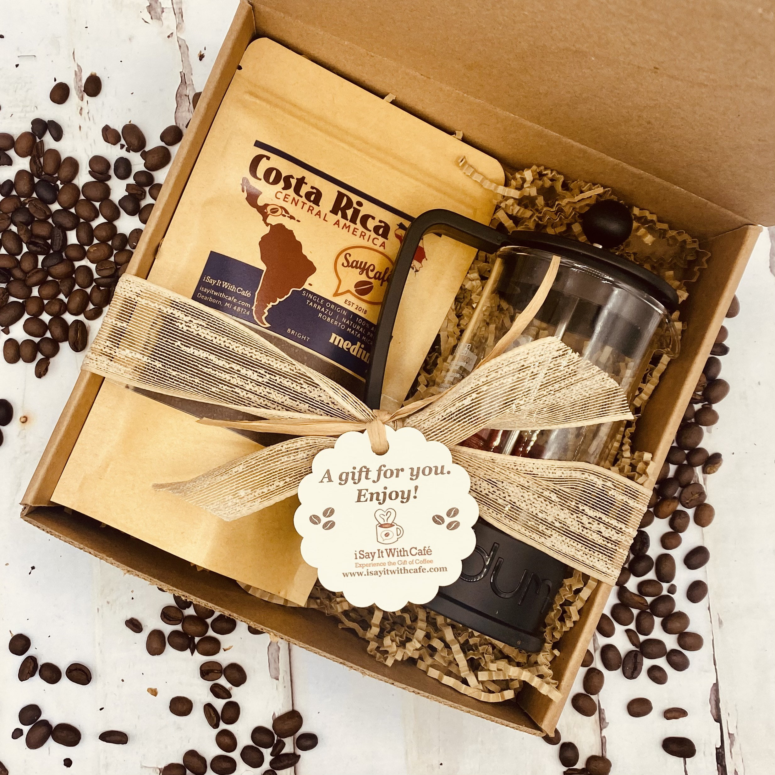 Prensa Francesa & Caja de regalo de café regalo amante del