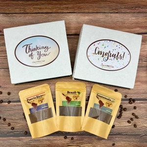 Mini Coffee Sampler, Coffee Sampler Box, Single Origin Coffee Gift Box, Coffee Samples, Small Gift Box, Coffee Lover Gift image 5