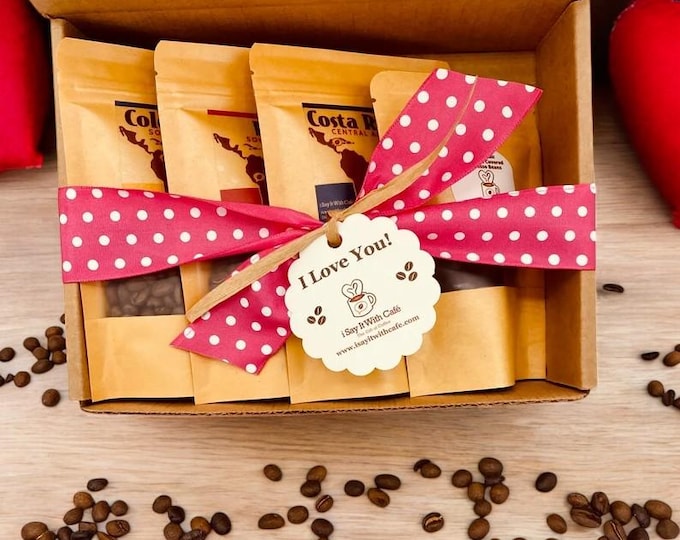 Coffee Gift Box: Single-Origin Sampler with Chocolate Espresso Beans