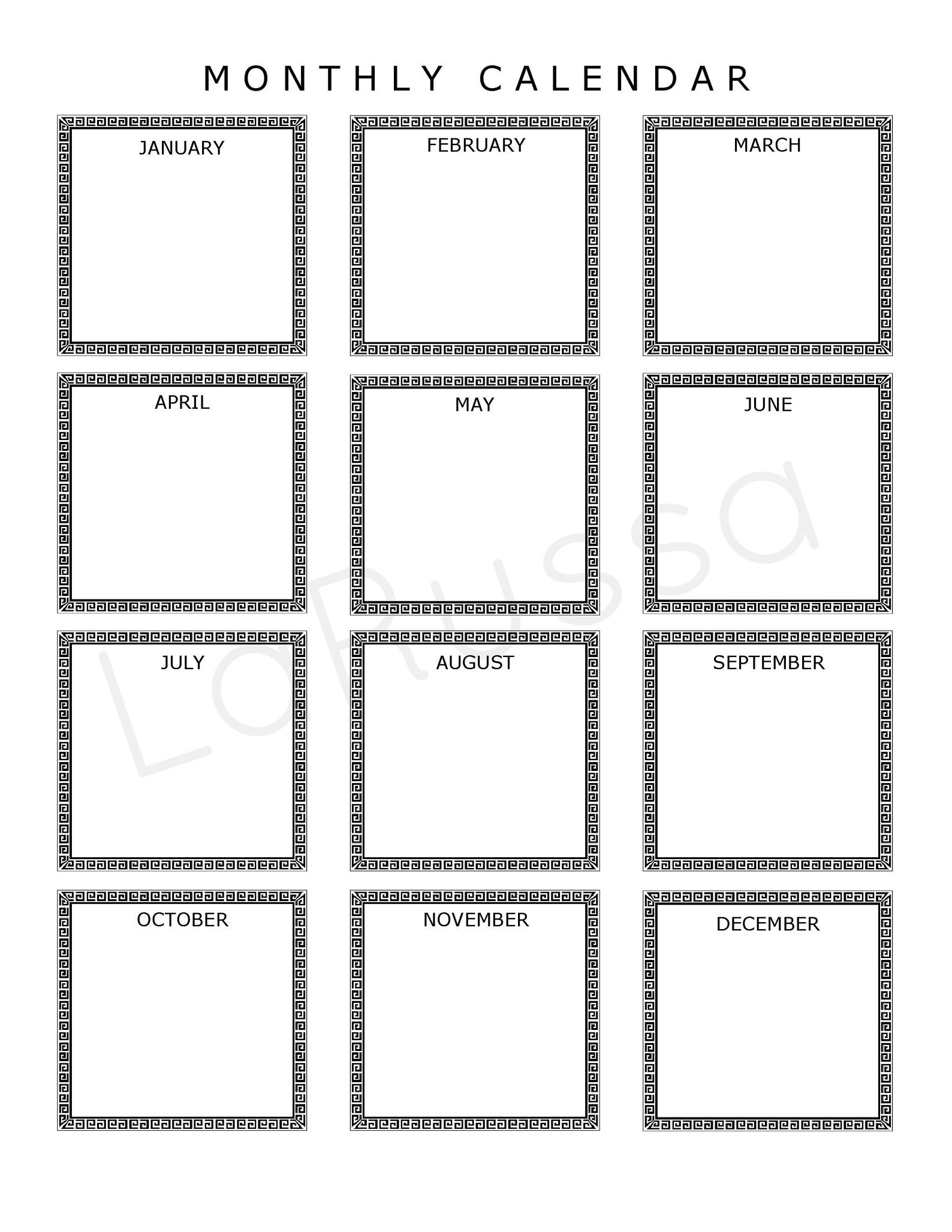 EDITABLE Calendar ǀ Printable CALENDAR ǀ Instant DOWNLOAD ǀ Blank