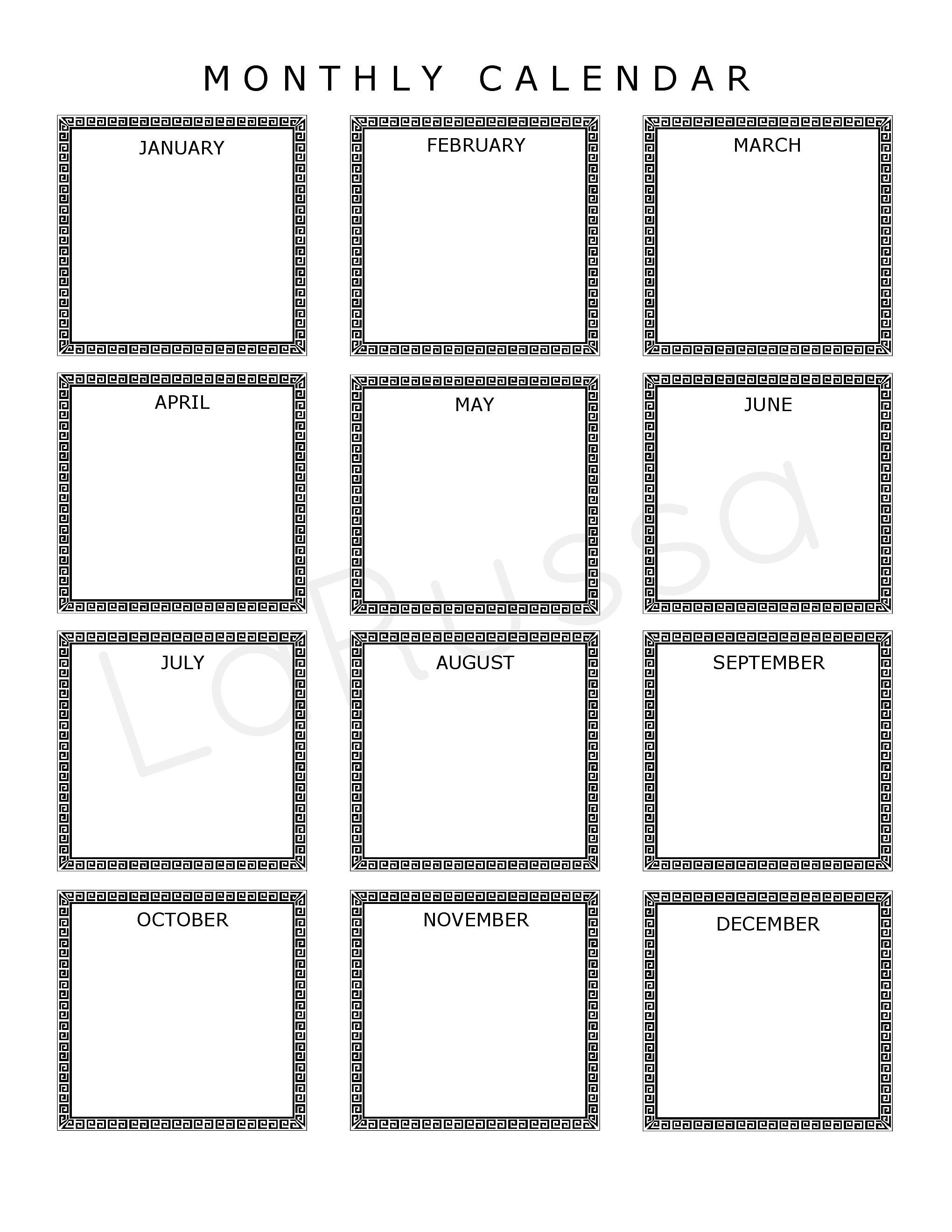 EDITABLE Calendar ǀ Printable CALENDAR ǀ Instant DOWNLOAD ǀ Blank