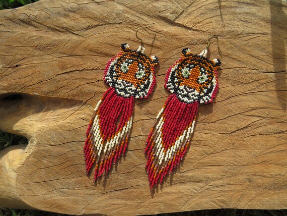 Tiger 2024 beaded earrings