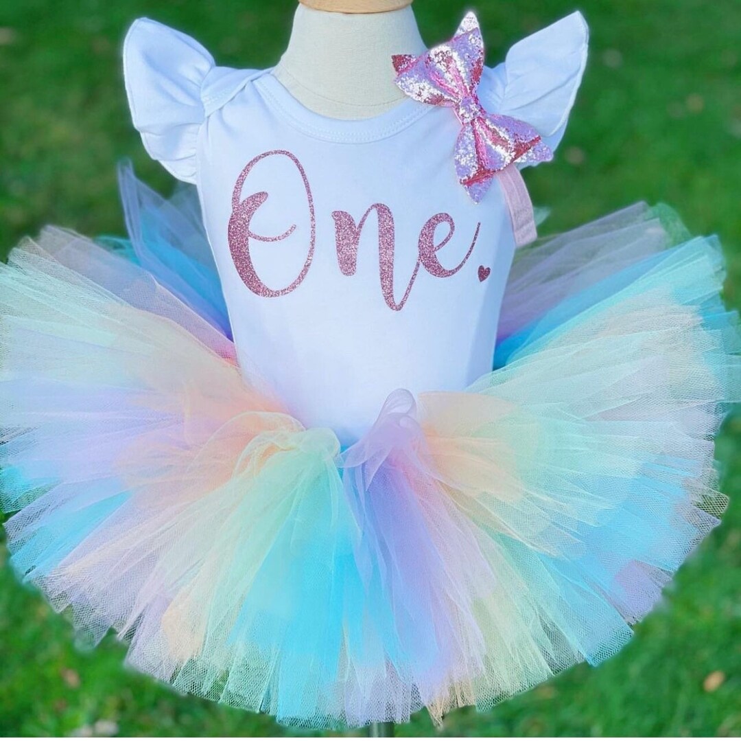 Pastel Rainbow One Unicorn Outfit 1st Birthday Outfit