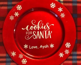 Cookies for Santa Plate personalized