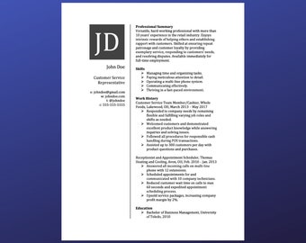 ATS-Compliant Resume Template – DIY Resume, Microsoft Word, Skills Workbook (Instant Download)