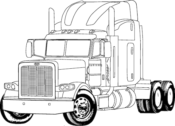 tractor and trailer coloring pages