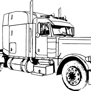 Buy Big Rig Truck Coloring Page Poster, Online in India - Etsy