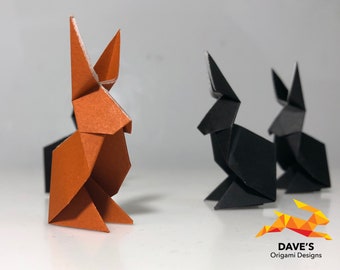 6 Handmade Origami Rabbits (in various colors)