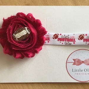 Cutest Little Football Sister elastic headband