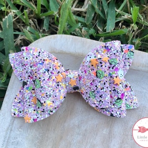 Monster friends glitter Halloween bow