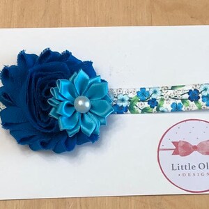 blue floral headband