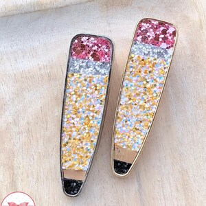 pencil metal hair clip - gold or silver