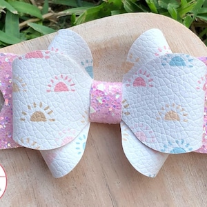 On the horizon bow - pastel sun hairbow