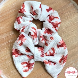rivierkreeft stof haarboog - rivierkreeft scrunchie