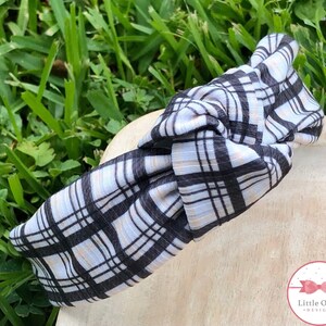 Plaid knotted headband