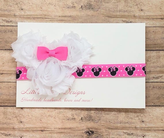 284. The Pink Bow Mouse Beaded Headband Disney Parks Hot Pink Bow and Sparkle Ears Minnie Mouse  main image 4
