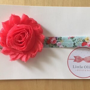 pink and blue floral headband