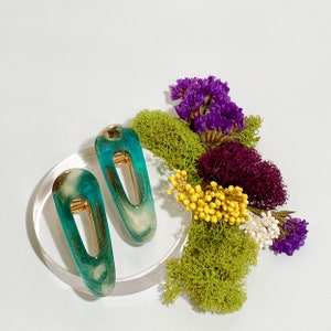 Barrette Hair Clip set | Emerald Green