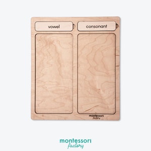 Wooden Vowel Consonant Sorting Tray • Educational Alphabet Learning Toy