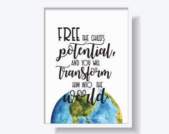 Maria Montessori Quote Print • Inspirational Kids Room Art (Digital Download)
