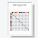 MULTIPLICATION SQUARE Math Kids Room Wall Art Montessori Kindergarten ...