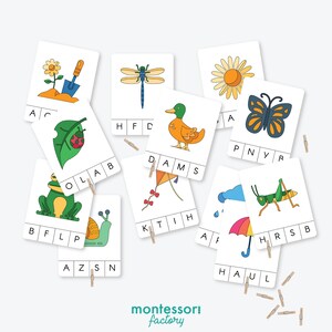 CARTA DE INÍCIO Som • PRIMAVERA • Clip Cards Montessori • Material Educacional • Montessori para Impressão • Pdf Editável
