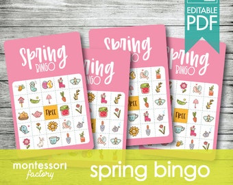 Spring BINGO • Printable Bingo Game • Educational Material • (12 cards)