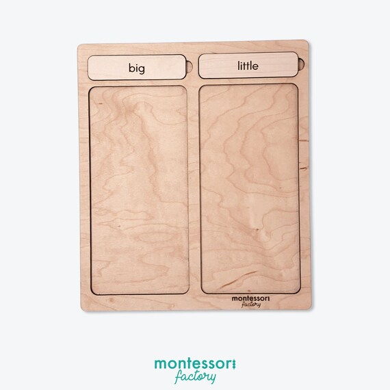 BIG or LITTLE? • Size Wooden Sorting Tray • Classification Wood Mat • Educational Toy