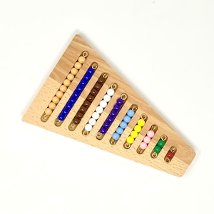 BEADS with WOODEN TRAY • Montessori Educational Toy • Learning Resource • Wood Board