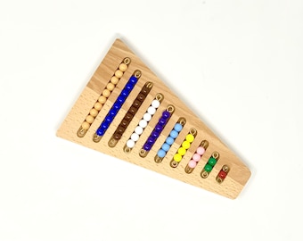 BEADS with WOODEN TRAY • Montessori Educational Toy • Learning Resource • Wood Board