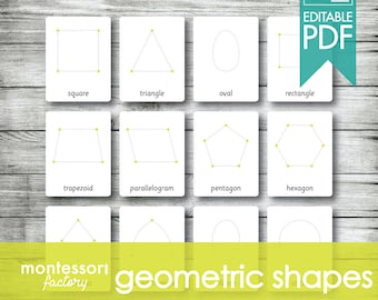 DOTTED GEOMETRIC SHAPES • Montessori Printable Cards • Flash Cards • Homeschooling