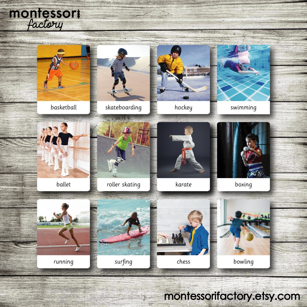 Montessori Sports Nomenclature Cards • Editable PDF Flashcards - Etsy