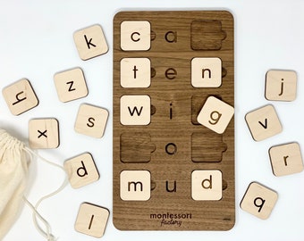 PINK SERIES Words Builder • Sigh Words • CVC Words • Language • Montessori Educational Toy • Learning Resource • Wood Toy