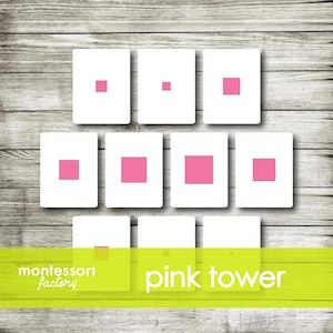 Cartas de controle PINK TOWER • Cartões Montessori • Cartões Flash • Material educacional • Para impressão