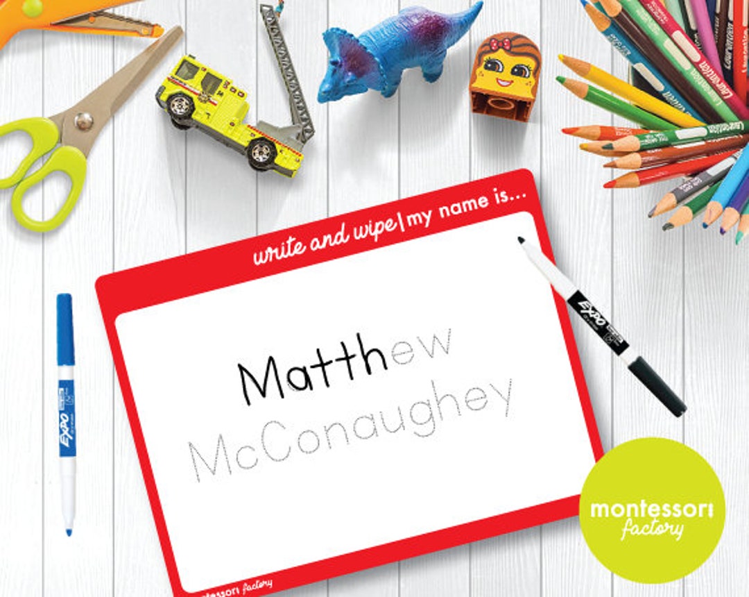 Fun Name Writing Mat MY NAME IS... Write and Wipe Mat (personalized Kid Name) • 8.50 in X 11 ...