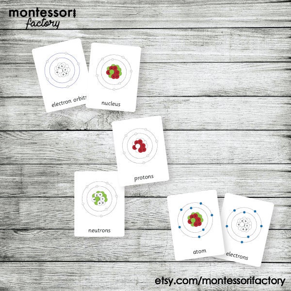ATOM PARTS • Montessori Cards • Flash Cards • Three Part Cards ...